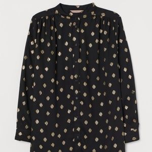 H&M Black & Gold Crinkled Blouse - 2XL **3 FOR 30 **